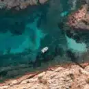 top view of boat on body of water