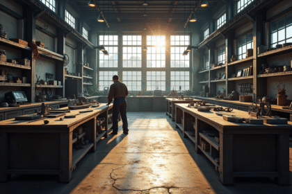 Atelier de métallurgie spacieux et bien organisé avec outils