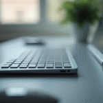 Zoom sur un clavier moderne avec touche barre verticale