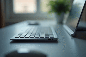 Zoom sur un clavier moderne avec touche barre verticale