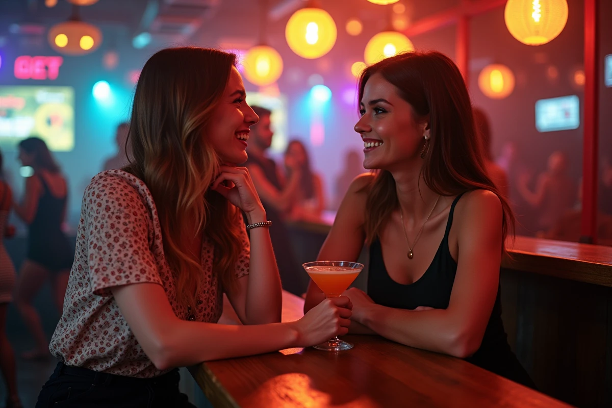 Deux femmes discutant au bar à Strasbourg