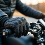 Gants moto hiver haut de gamme sur guidon de moto