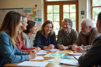Groupe de personnes discutant lors d'un atelier communautaire