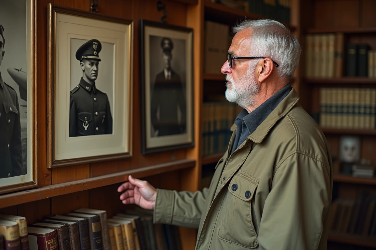 Historien de l'aviation étudiant des archives photographiques sur les as de la Luftwaffe et le Bf 109 G