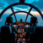 Pilote de la Royal Air Force dans un cockpit moderne de jet