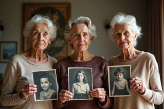 Trois générations de famille avec photos anciennes